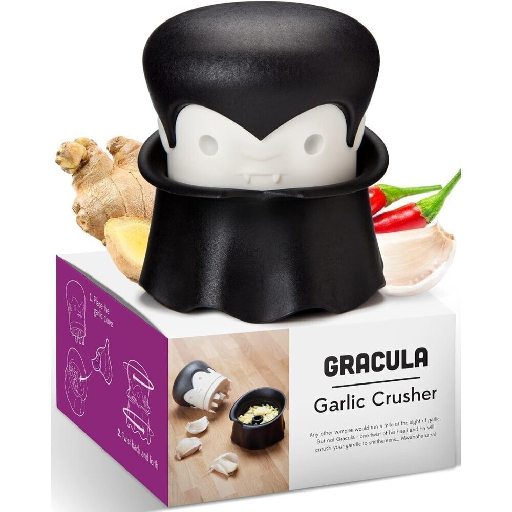 Gracula Garlic Crusher, Garlic Peeler, Also for Ginger, Nuts, Chili, Herbs - Twi